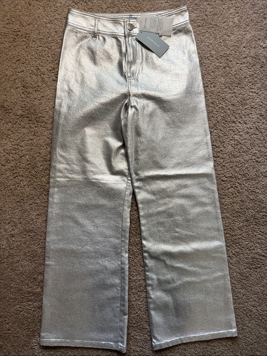 ANTONIO MELANI Pants - ANTONIO MELANI Silver Metallic Jeans